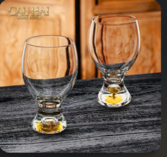 Set 2 Ly Bia Thuỷ Tinh Glacier Golden Diamond Cocktail Glasses 370Ml-CẬU HAI HOME DECOR