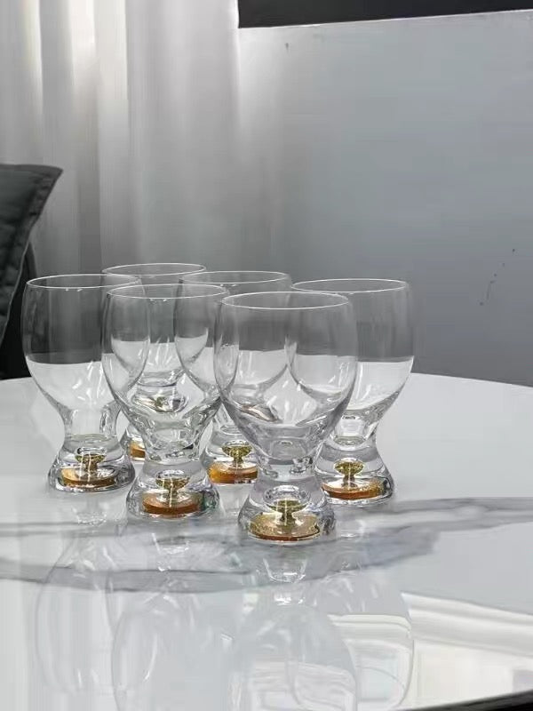 Set 2 Ly Bia Thuỷ Tinh Glacier Golden Diamond Cocktail Glasses 370Ml-CẬU HAI HOME DECOR