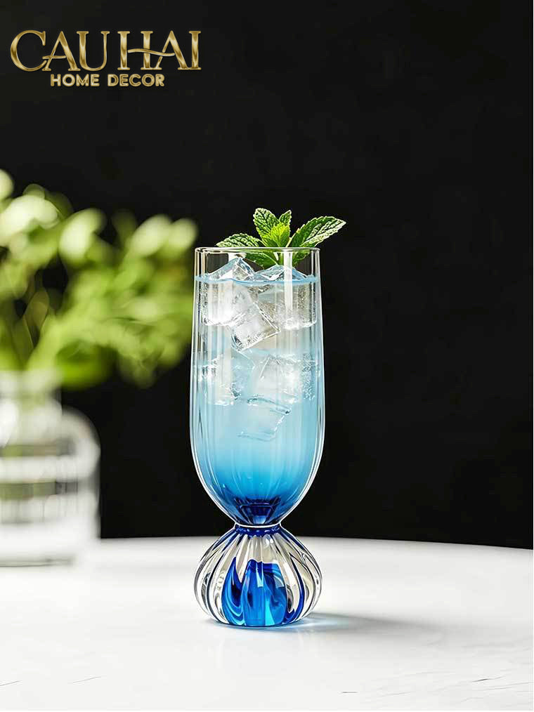 Set 2 Ly Cocktail Blue Sapphire Drop 180ml-LY THỦY TINH-CẬU HAI HOME DECOR-CẬU HAI HOME DECOR