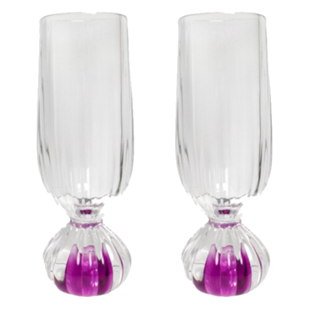 Set 2 Ly Cocktail Pink Purple Petal 180ml - Cậu Hai Home Decor