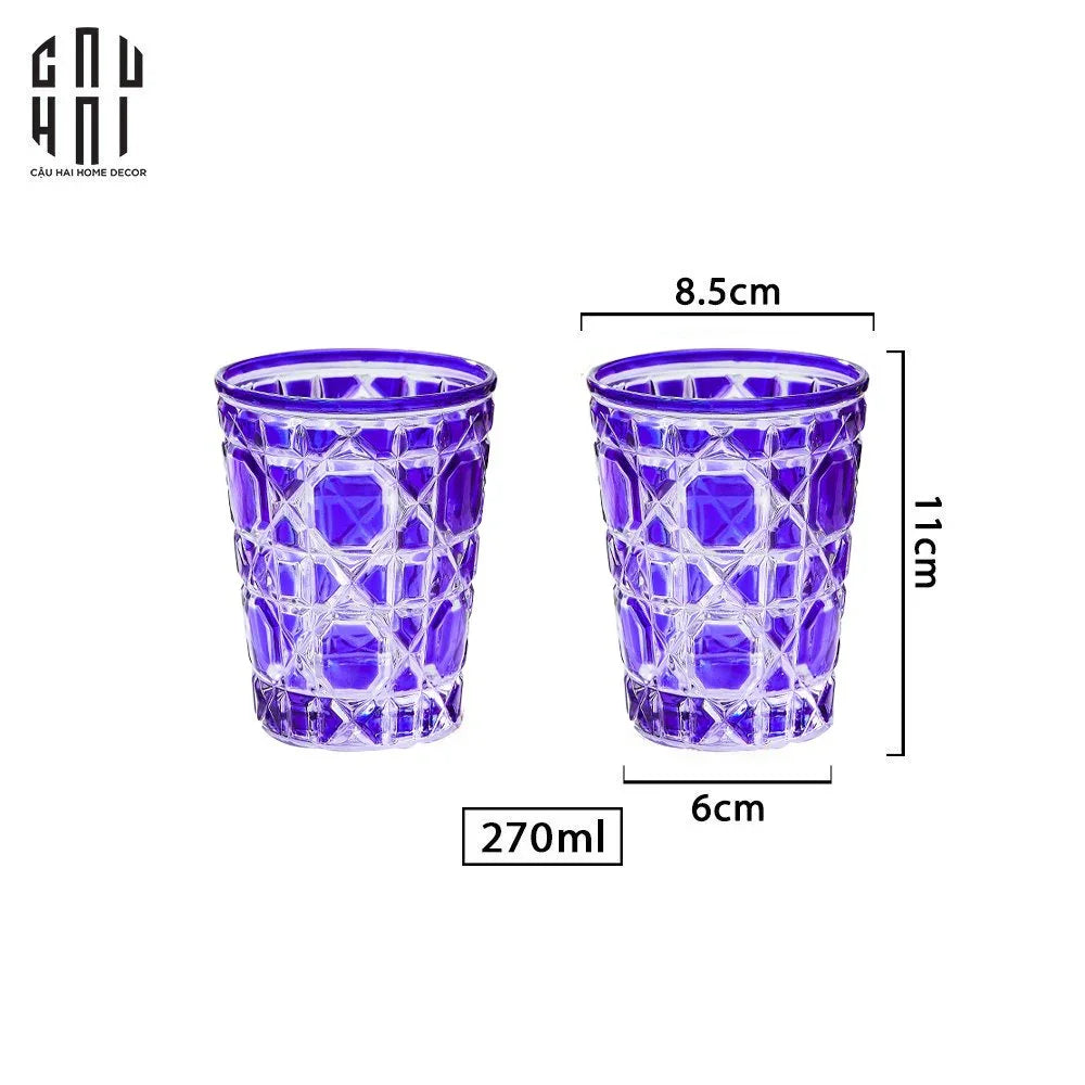 Set 2 Ly Cocktail Thuỷ Tinh D.O - Amethyst Cobalt 310Ml-LY THỦY TINH-CẬU HAI HOME DECOR