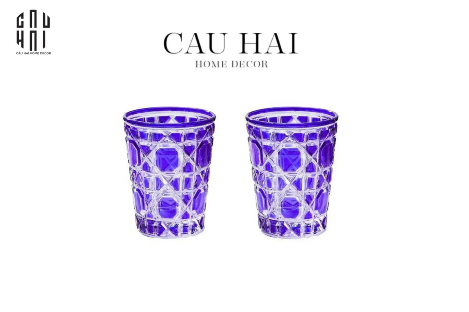 Set 2 Ly Cocktail Thuỷ Tinh D.O - Amethyst Cobalt 310Ml-LY THỦY TINH-CẬU HAI HOME DECOR