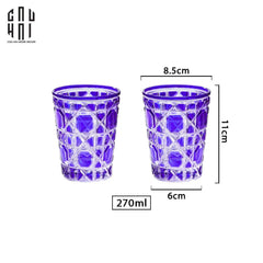 Set 2 Ly Cocktail Thuỷ Tinh D.O - Amethyst Cobalt 310Ml-CẬU HAI HOME DECOR