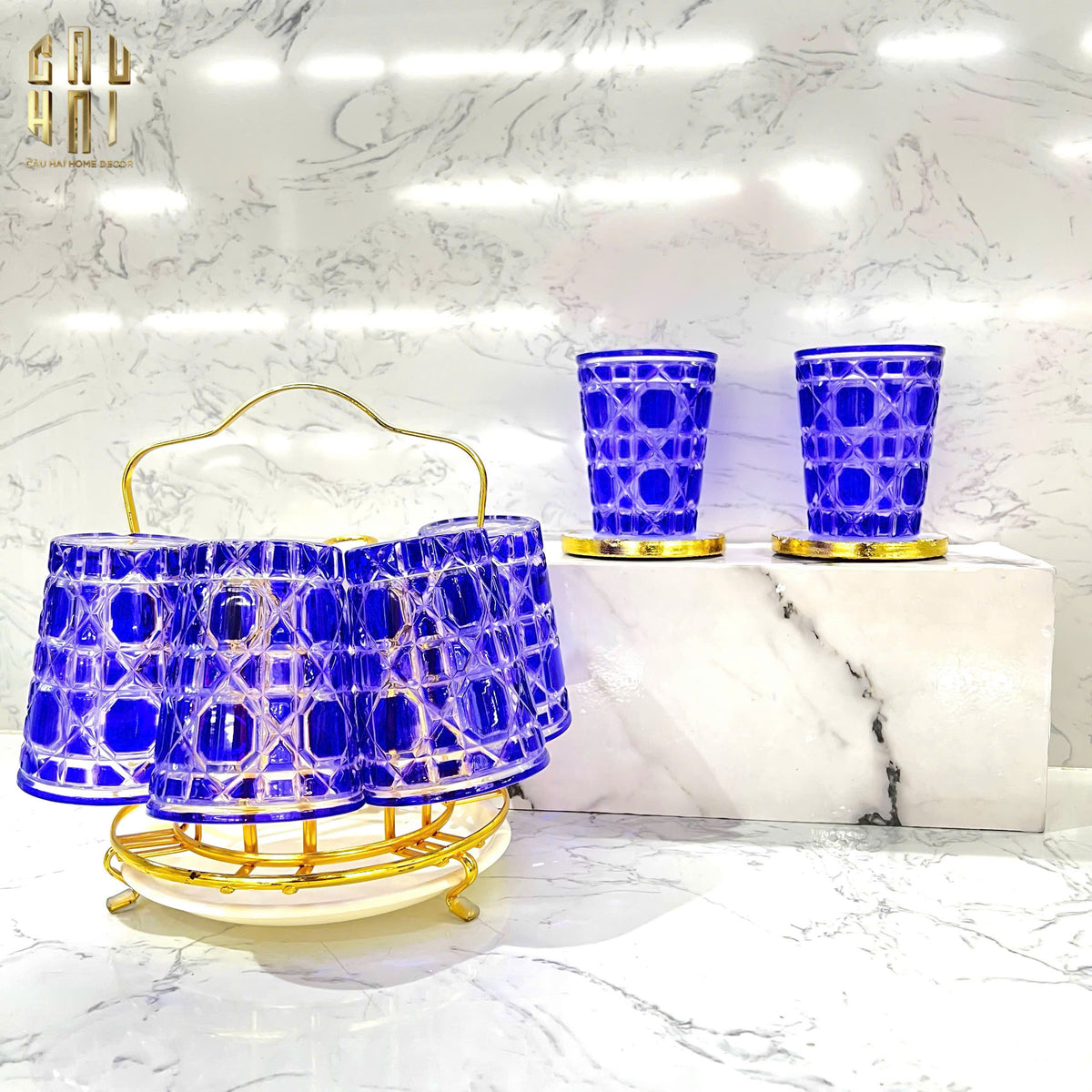 Set 2 Ly Cocktail Thuỷ Tinh D.O - Amethyst Cobalt 310Ml-LY THỦY TINH-Đối tác tại Trung Quốc theo từng đơn đặt hàng-CẬU HAI HOME DECOR