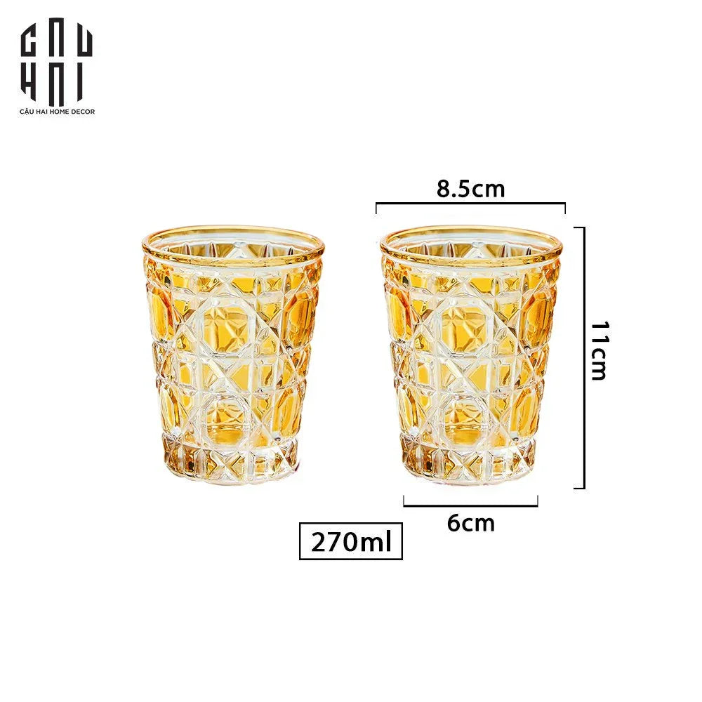 Set 2 Ly Cocktail Thuỷ Tinh D.O - Champagne Gold 310Ml-LY THỦY TINH-CẬU HAI HOME DECOR