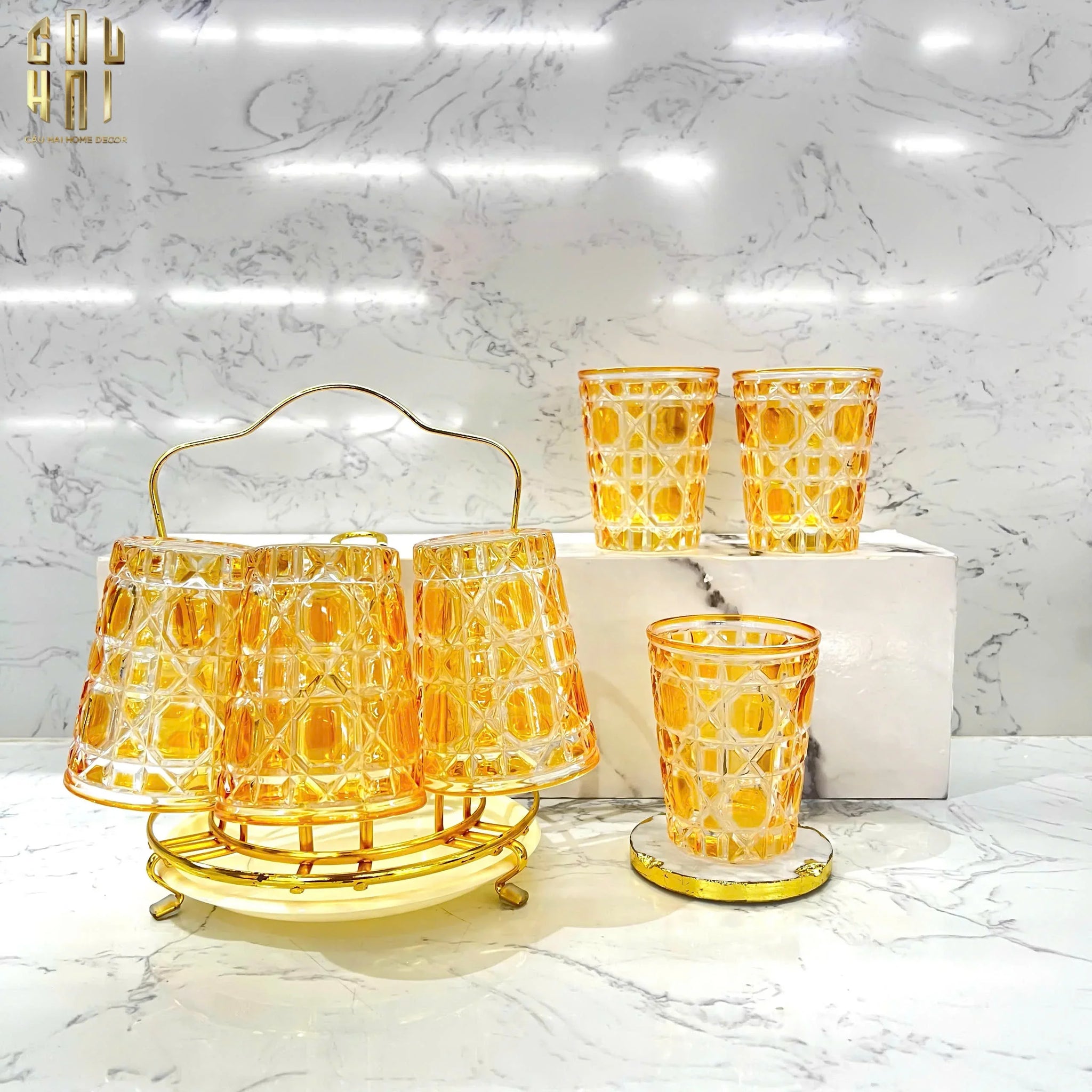 Set 2 Ly Cocktail Thuỷ Tinh D.O - Champagne Gold 310Ml-LY THỦY TINH-CẬU HAI HOME DECOR