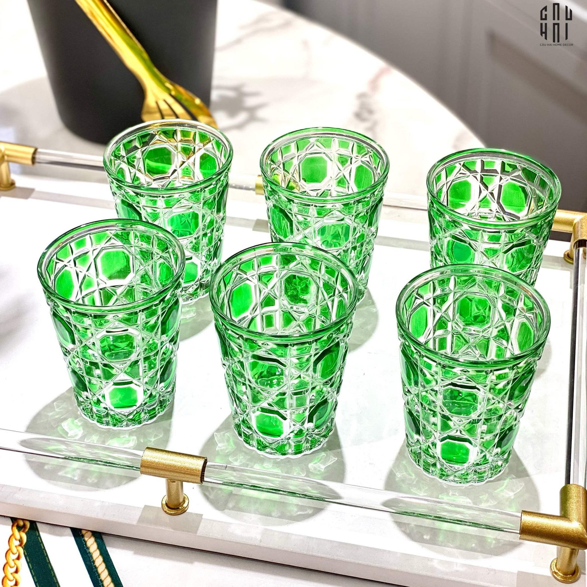 Set 2 Ly Cocktail Thuỷ Tinh D.O - Emerald Jade 310Ml-LY THỦY TINH-CẬU HAI HOME DECOR