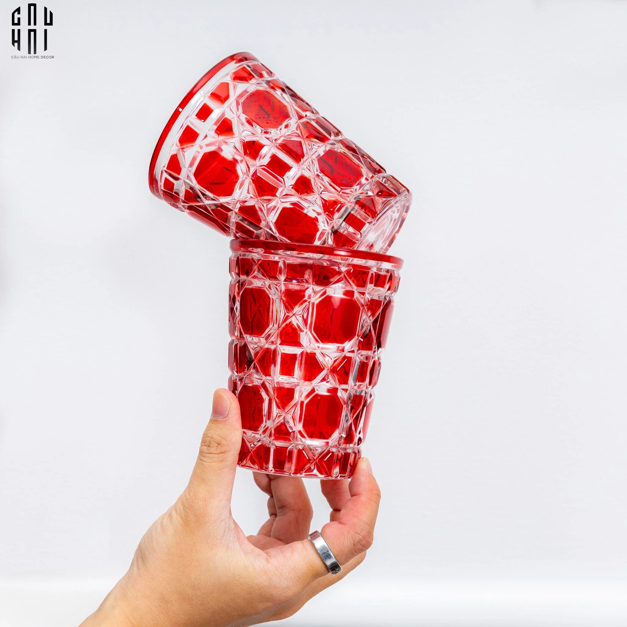 Set 2 Ly Cocktail Thuỷ Tinh D.O - Ruby Red 310Ml-LY THỦY TINH-CẬU HAI HOME DECOR