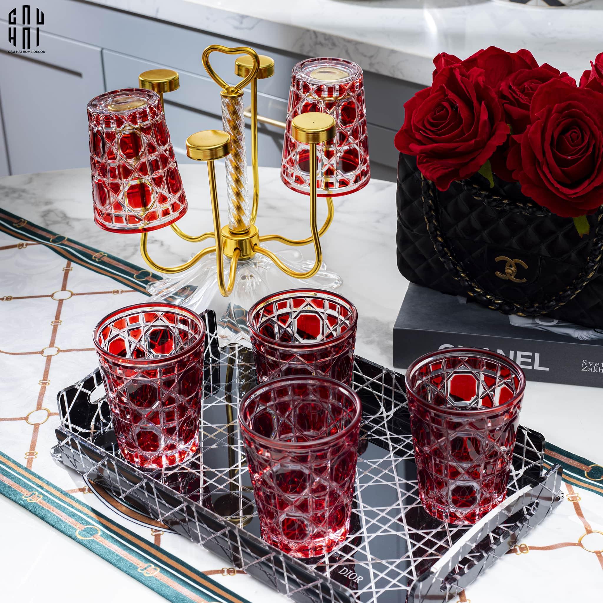 Set 2 Ly Cocktail Thuỷ Tinh D.O - Ruby Red 310Ml-LY THỦY TINH-CẬU HAI HOME DECOR