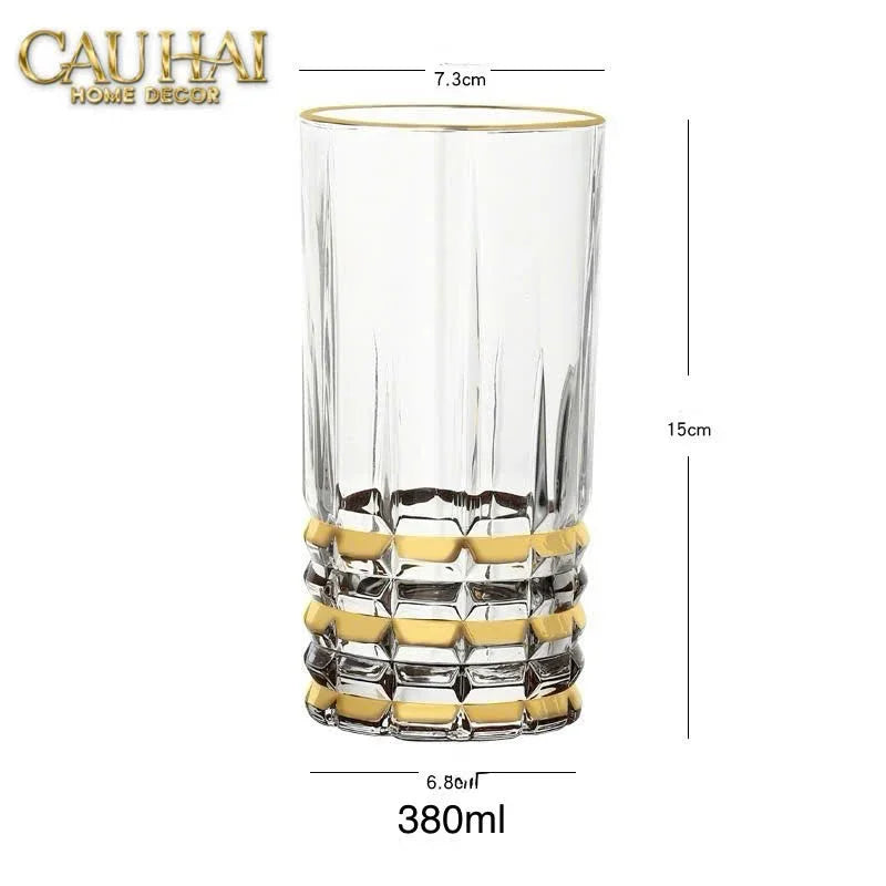 Set 2 Ly Cocktail Thuỷ Tinh Highball D'Or Glorious - 380Ml 7.3x15-LY THỦY TINH-CẬU HAI HOME DECOR