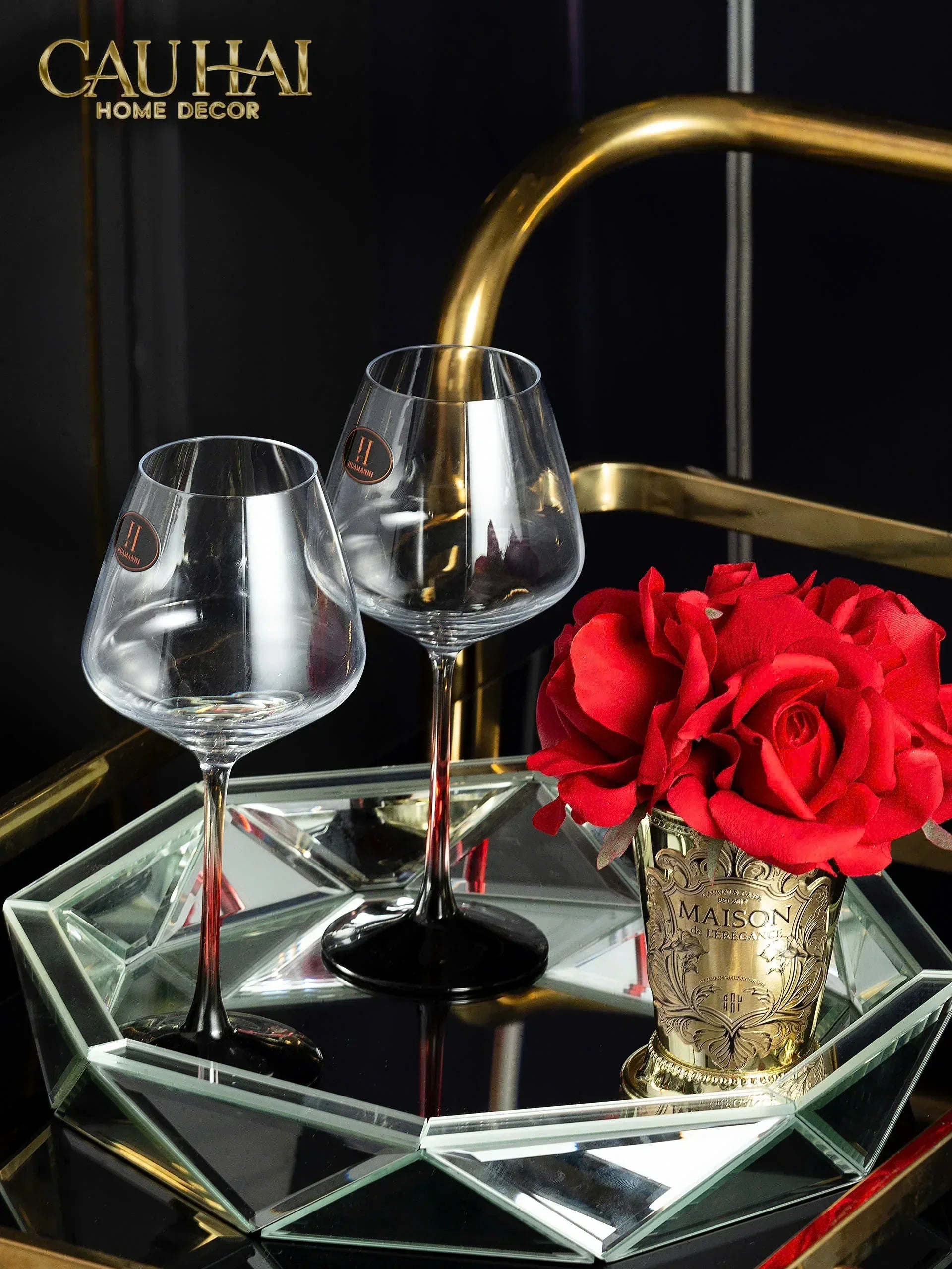 Set 2 Ly Thuỷ Tinh Vang Đỏ Vino Russo Burgundy - No Box 550ml 6x18-LY THỦY TINH-CẬU HAI HOME DECOR