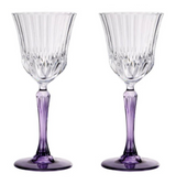 Set 2 Ly Vang Diamond Goblet Plum Crystal 200Ml-LY THỦY TINH-CẬU HAI HOME DECOR-CẬU HAI HOME DECOR