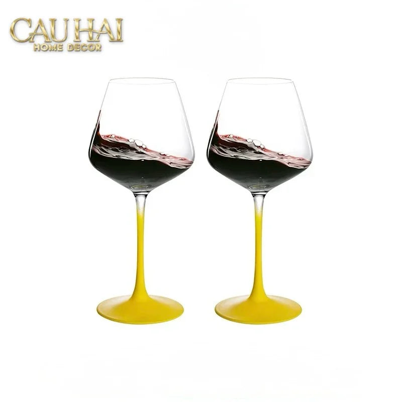Set 2 Ly Vang Thuỷ Tinh 500ml - Pop Spectrum Chromatic Glassware-CẬU HAI HOME DECOR