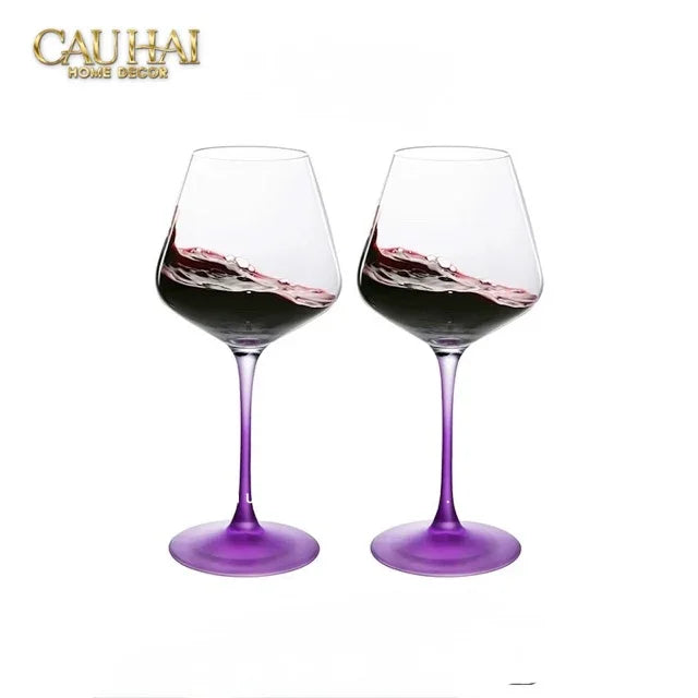 Set 2 Ly Vang Thuỷ Tinh 500ml - Pop Spectrum Chromatic Glassware-CẬU HAI HOME DECOR