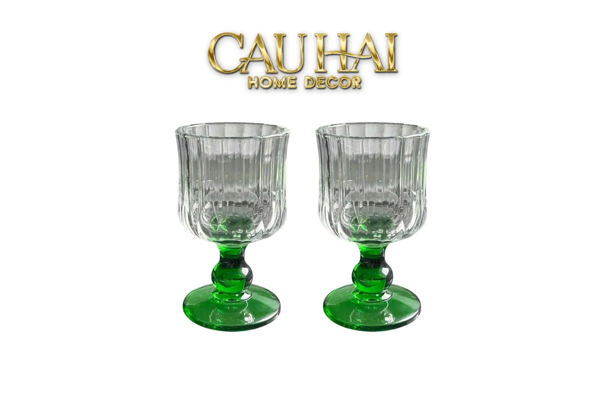 Set 2 Ly Whiskey Chân Cao Goblet Parisienne Charm Bistro Glasses 200Ml-LY THỦY TINH-CẬU HAI HOME DECOR