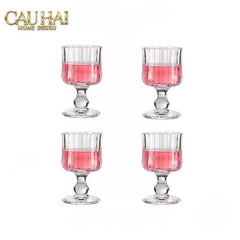 Set 2 Ly Whiskey Chân Cao Goblet Parisienne Charm Bistro Glasses 200Ml-CẬU HAI HOME DECOR