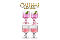 Set 2 Ly Whiskey Chân Cao Goblet Parisienne Charm Bistro Glasses 200Ml-CẬU HAI HOME DECOR