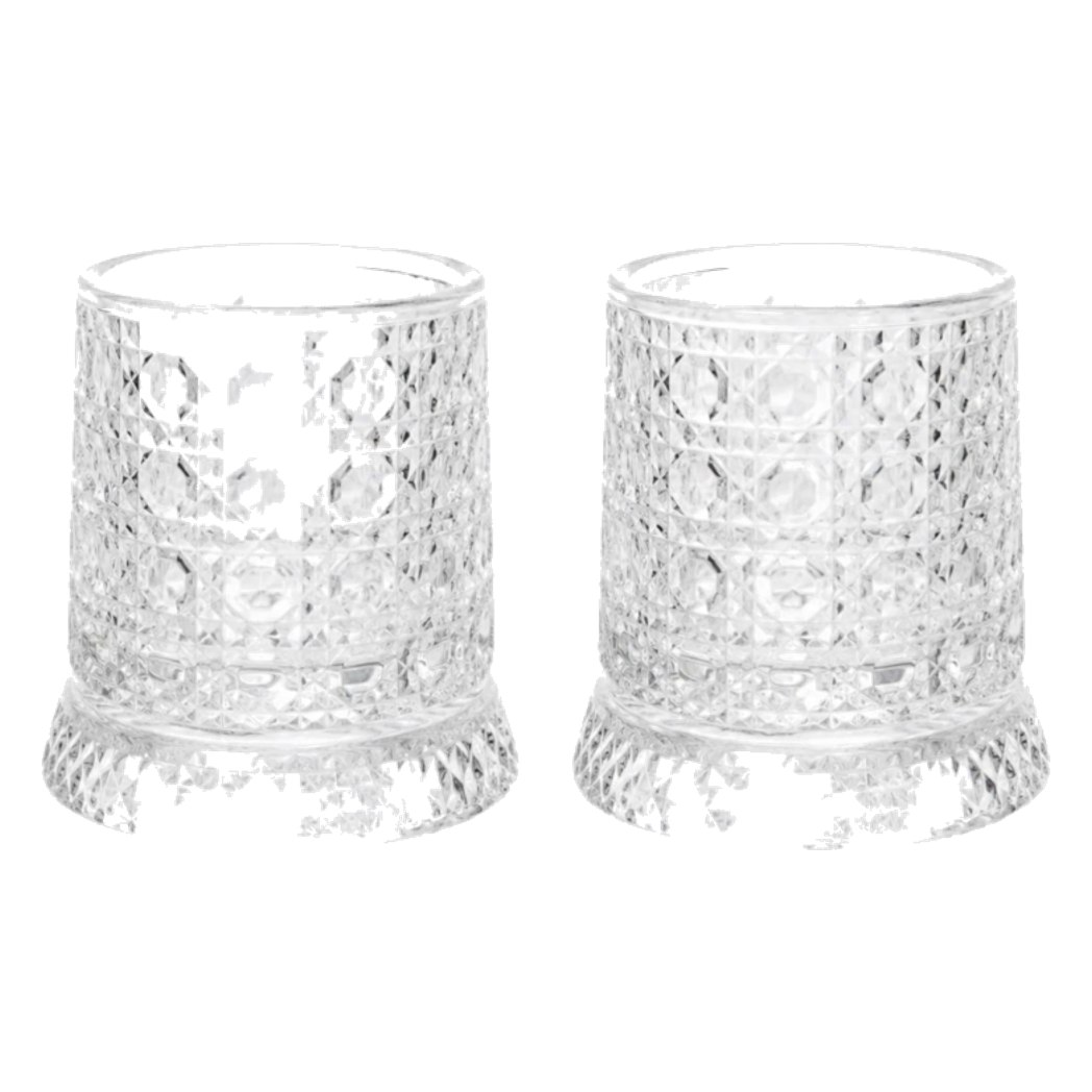 Set 2 Ly Whisky Thuỷ Tinh Đế Xoay - Prism Spin Glass Set 2pcs