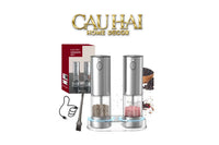 Set 2 Máy Xay Điện Electric Pepper & Salt Grinder Set-TƯỢNG TRANG TRÍ-CẬU HAI HOME DECOR