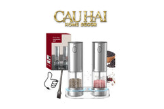 Set 2 Máy Xay Điện Electric Pepper & Salt Grinder Set-TƯỢNG TRANG TRÍ-CẬU HAI HOME DECOR