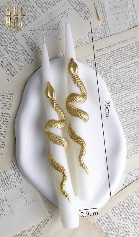 Set 2 Nến Killian - Golden Serpent Candle Fw25-NẾN TRANG TRÍ-CẬU HAI HOME DECOR