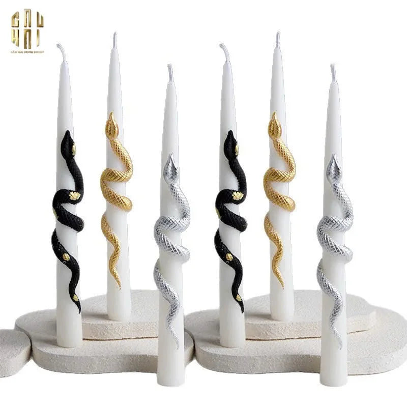 Set 2 Nến Killian - Golden Serpent Candle Fw25-NẾN TRANG TRÍ-CẬU HAI HOME DECOR