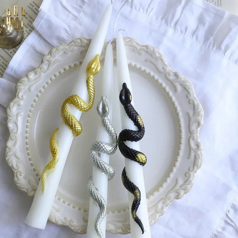 Set 2 Nến Killian - Golden Serpent Candle Fw25-NẾN TRANG TRÍ-CẬU HAI HOME DECOR