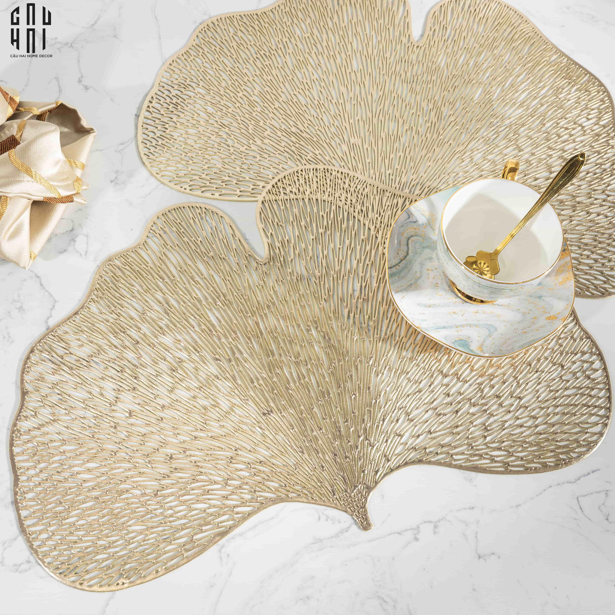 Set 2 Tấm Lót Bàn Ăn Ginkgo - Placemat Ginkgo-TẤM LÓT BÀN ĂN-Đối tác tại Trung Quốc theo từng đơn đặt hàng-CẬU HAI HOME DECOR