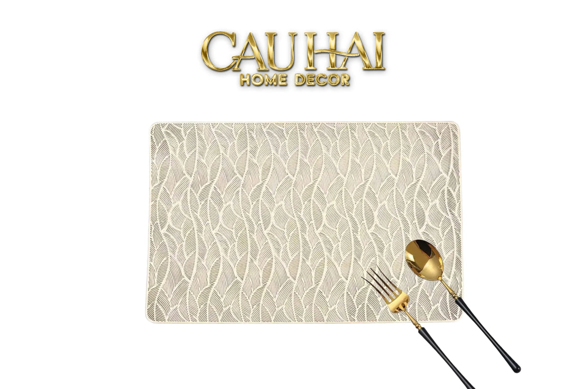 Set 2 Tấm Lót Bàn Ăn - Placemat Elegant Leaf Flow-TẤM LÓT BÀN ĂN-Đối tác tại Trung Quốc theo từng đơn đặt hàng-CẬU HAI HOME DECOR