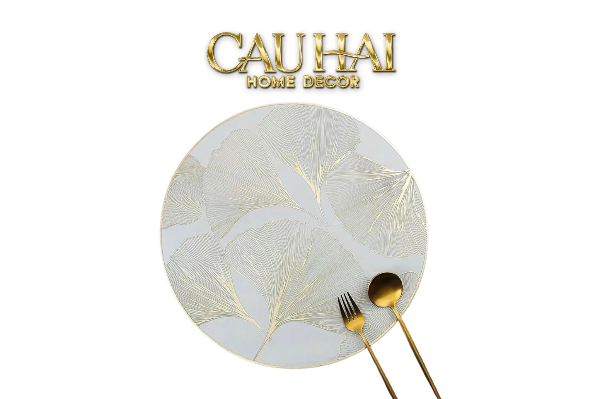 Set 2 Tấm Lót Bàn Ăn - Placemat Ginkgo Leaf D38-TẤM LÓT BÀN ĂN-CẬU HAI HOME DECOR