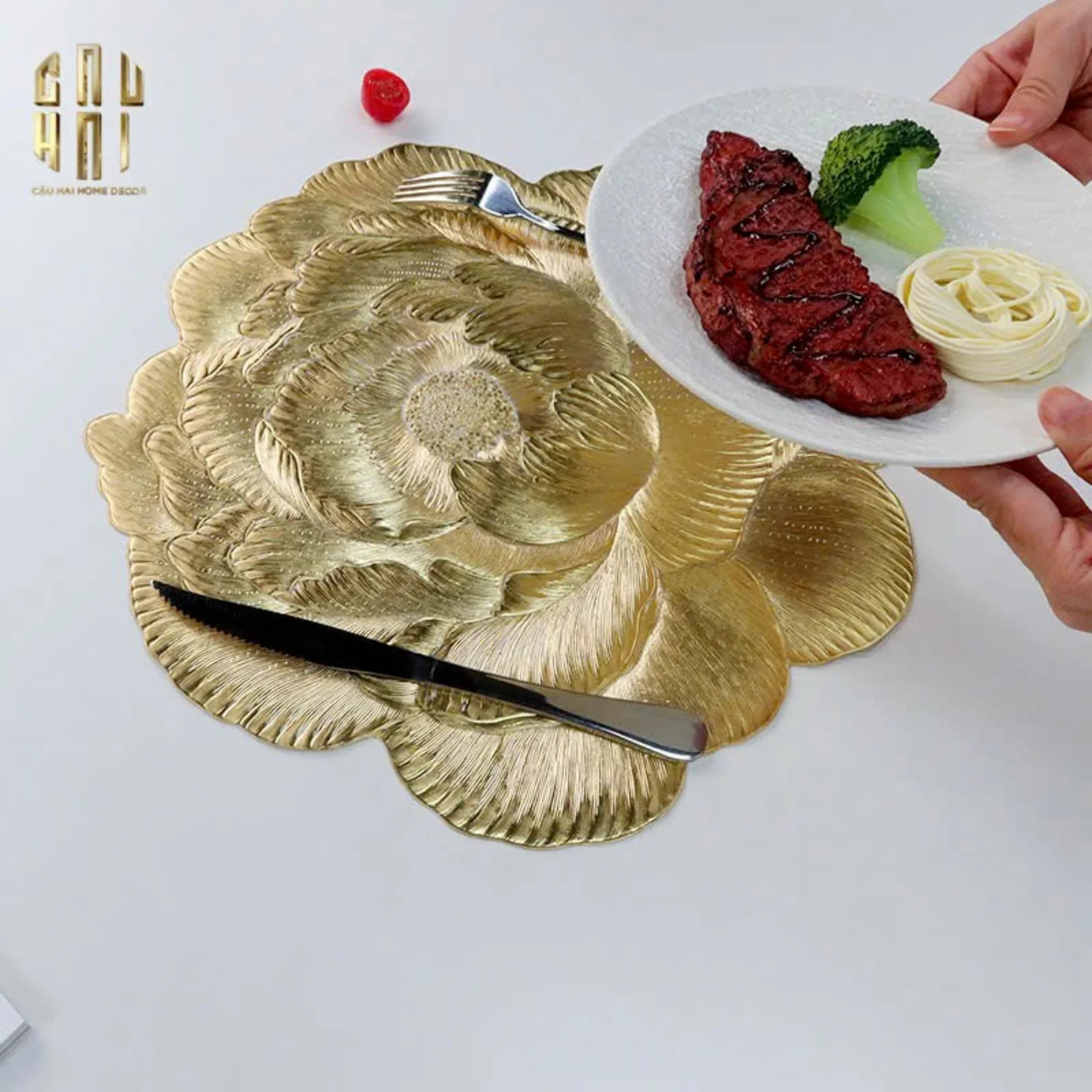 Set 2 Tấm Lót Bàn Ăn - Placemat Imperial Bloom-Hoa Lụa-CẬU HAI HOME DECOR