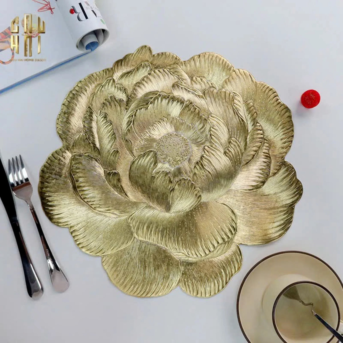 Set 2 Tấm Lót Bàn Ăn - Placemat Imperial Bloom-Hoa Lụa-Đối tác tại Trung Quốc theo từng đơn đặt hàng-CẬU HAI HOME DECOR