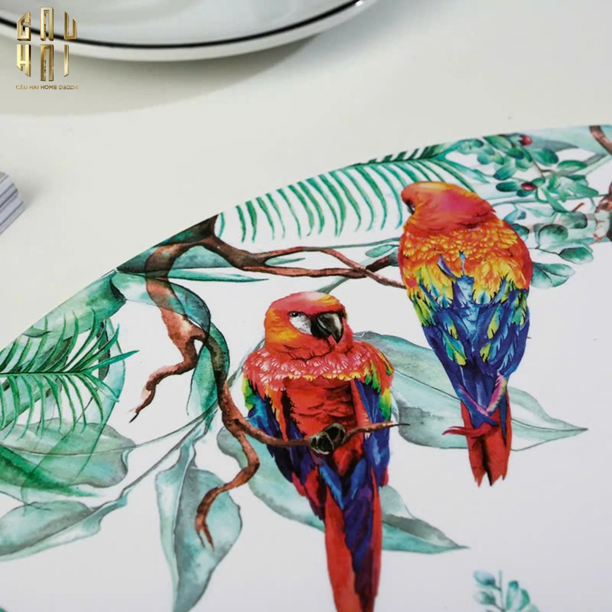 Set 2 Tấm Lót Bàn Ăn - Placemat Jungle Parrot-LÓT LY-CẬU HAI HOME DECOR