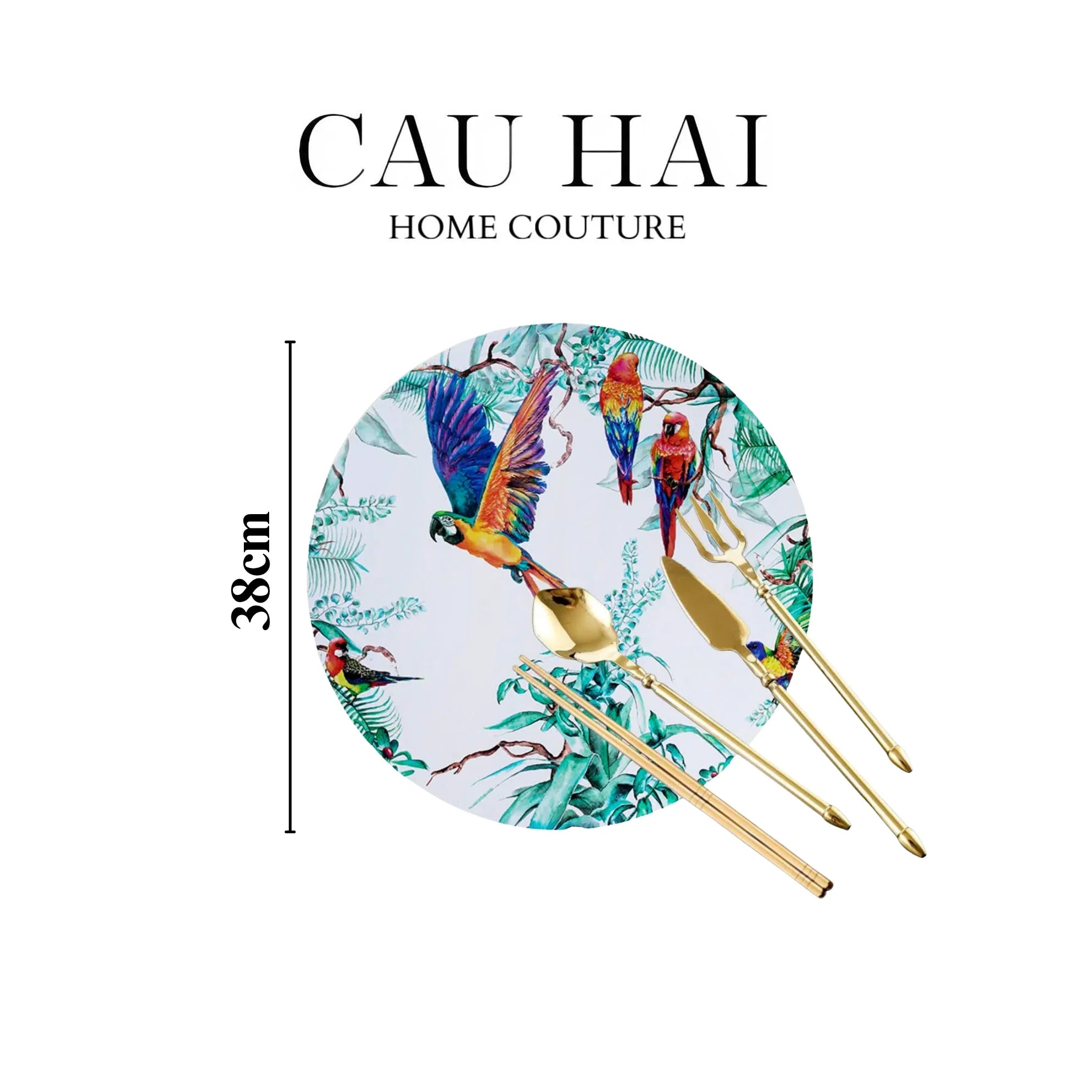 Set 2 Tấm Lót Bàn Ăn - Placemat Jungle Parrot-LÓT LY-CẬU HAI HOME DECOR