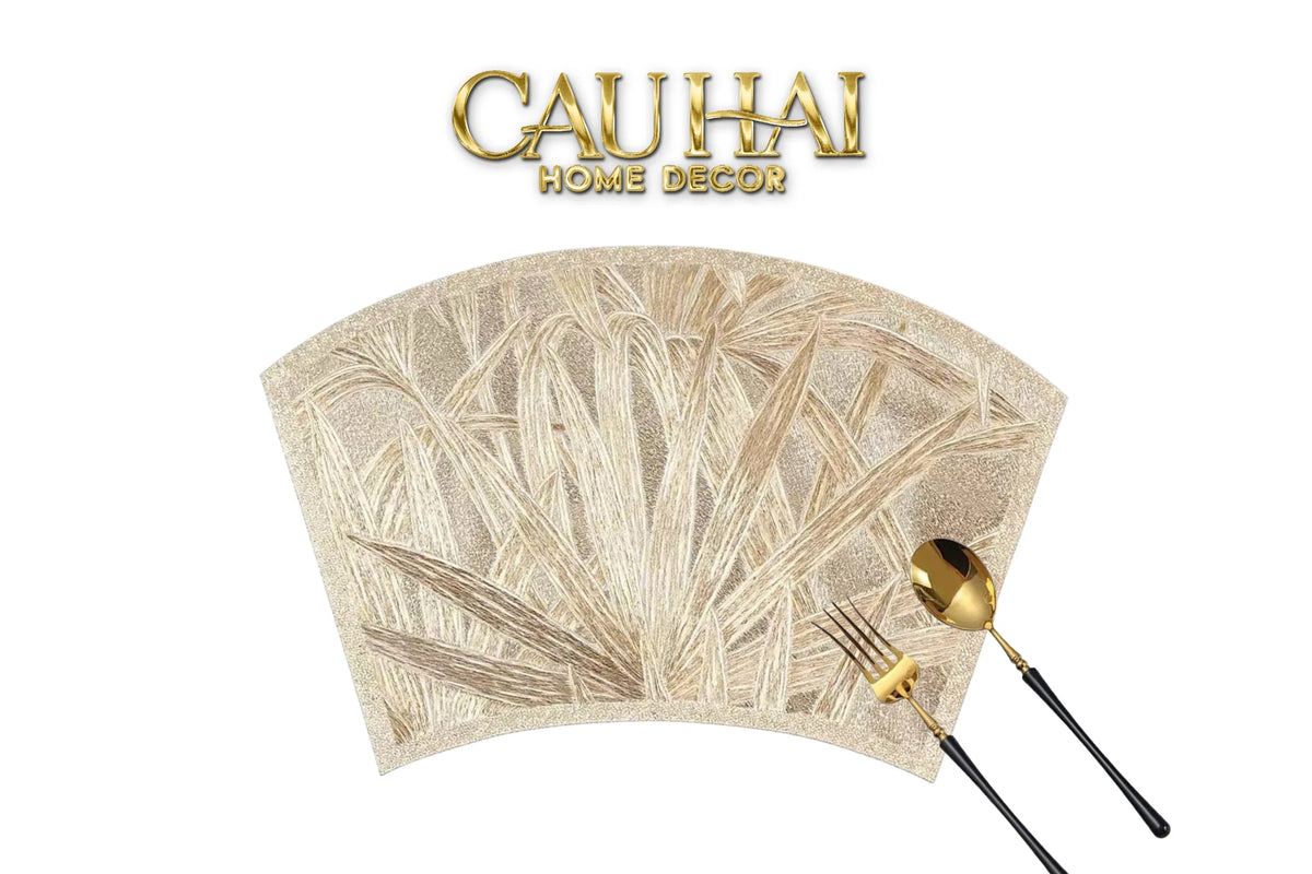 Set 2 Tấm Lót Bàn Ăn - Placemat Palace Leaf Fan-TẤM LÓT BÀN ĂN-Đối tác tại Trung Quốc theo từng đơn đặt hàng-CẬU HAI HOME DECOR