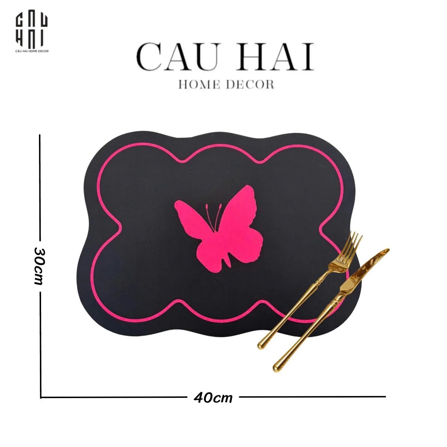 Set 2 Tấm Lót Microfiber- Midnight Flutter Tablemats-TẤM LÓT BÀN ĂN-CẬU HAI HOME DECOR