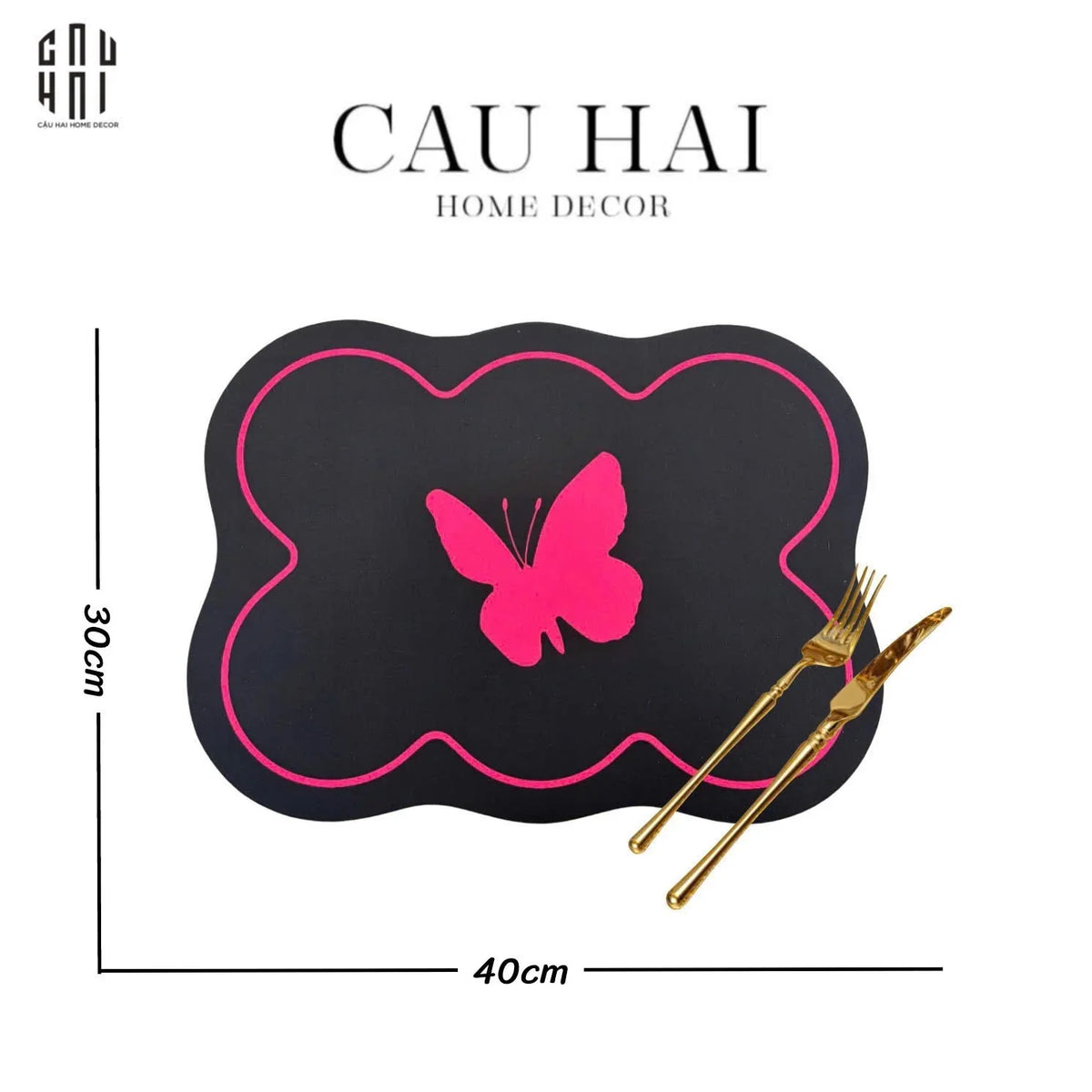 Set 2 Tấm Lót Microfiber- Midnight Flutter Tablemats-TẤM LÓT BÀN ĂN-Đối tác tại Trung Quốc theo từng đơn đặt hàng-CẬU HAI HOME DECOR