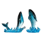 Set 2 Tượng Cá Voi Đại Dương -  Cristalleries Baleine Azurée