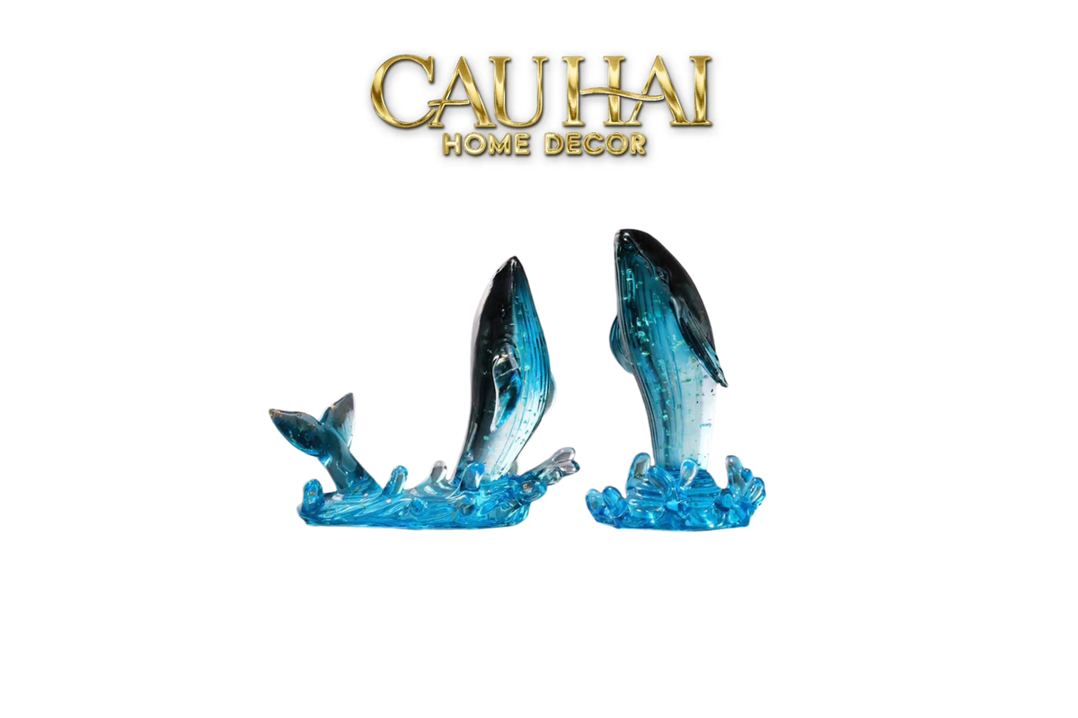 Set 2 Tượng Cá Voi Đại Dương - Cristalleries Baleine Azurée-TƯỢNG TRANG TRÍ-CẬU HAI HOME DECOR-CẬU HAI HOME DECOR