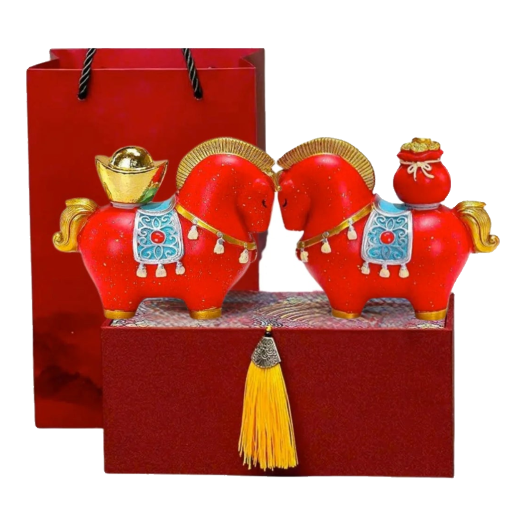 Set 2 Tượng Chu Mã Cát Tường Gift Box