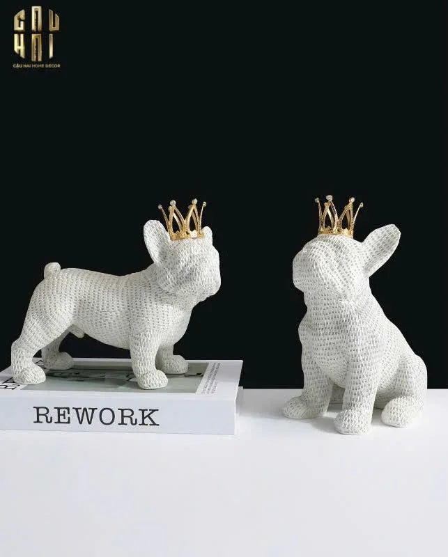 Set 2 Tượng Công Tước BullDog The Majestic Bull Duke-TƯỢNG TRANG TRÍ-CẬU HAI HOME DECOR