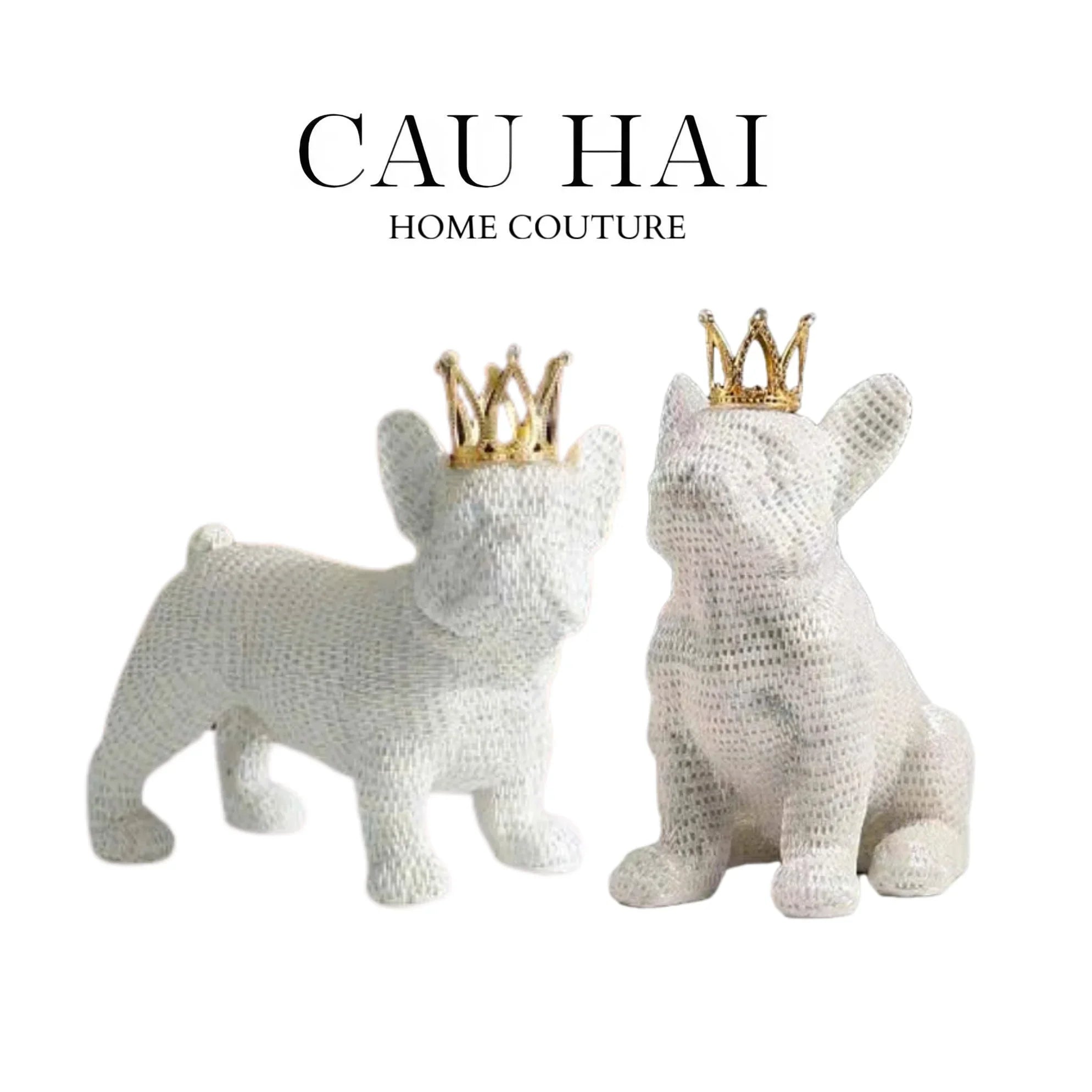 Set 2 Tượng Công Tước BullDog The Majestic Bull Duke-TƯỢNG TRANG TRÍ-CẬU HAI HOME DECOR