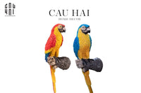 Set 2 Tượng Maison Jungle Parrot On A Perch-TƯỢNG TRANG TRÍ-CẬU HAI HOME DECOR