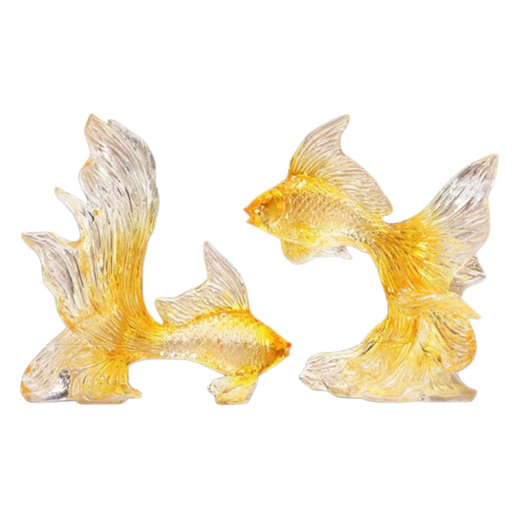 Set 2 Tượng Resin Song Ngư Vượng Phát – Fortune Koi Duo