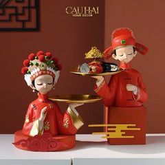 Set 2 Tượng "Tân Lang Tân Nương - Figurine Dynasty Imperial Wedding-TƯỢNG TRANG TRÍ-CẬU HAI HOME DECOR