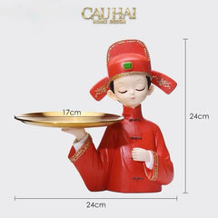 Set 2 Tượng "Tân Lang Tân Nương - Figurine Dynasty Imperial Wedding-TƯỢNG TRANG TRÍ-CẬU HAI HOME DECOR