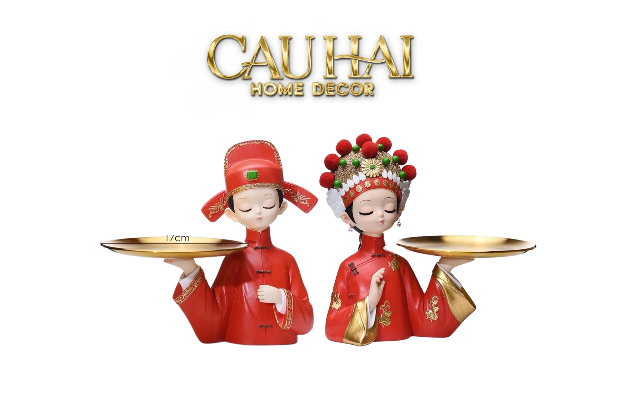 Set 2 Tượng "Tân Lang Tân Nương - Figurine Dynasty Imperial Wedding-TƯỢNG TRANG TRÍ-CẬU HAI HOME DECOR