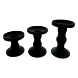 Set 3 Đế Nến Thuỷ Tinh Đen Lacquered Crystal-ĐẾ NẾN-Đối tác tại Trung Quốc theo từng đơn đặt hàng-CẬU HAI HOME DECOR