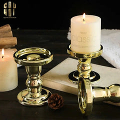 Set 3 Đế Nến Thuỷ Tinh Gold Lacquered Crystal-ĐẾ NẾN-CẬU HAI HOME DECOR