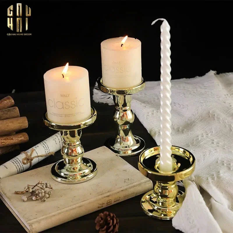 Set 3 Đế Nến Thuỷ Tinh Gold Lacquered Crystal-ĐẾ NẾN-Đối tác tại Trung Quốc theo từng đơn đặt hàng-CẬU HAI HOME DECOR